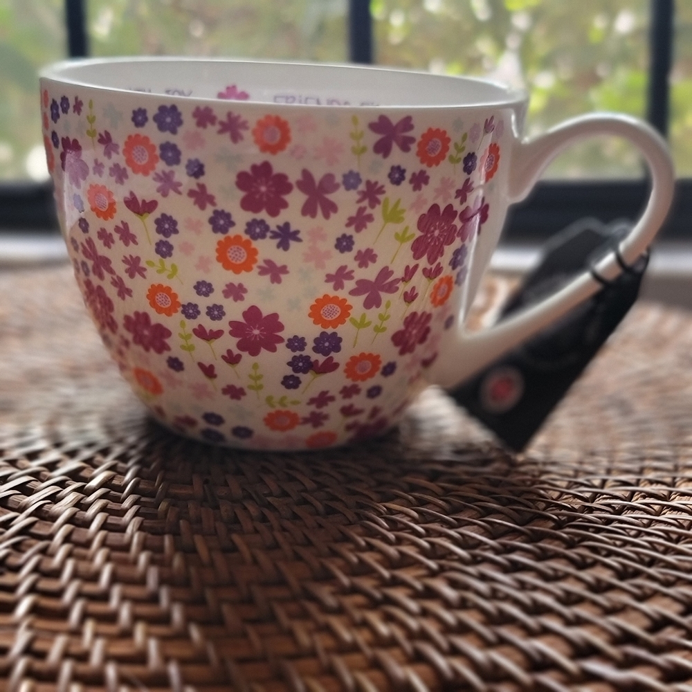 NWT Portobello by Design "Friends Fill Your Life With Joy" Jumbo Cappuccino Cup